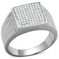 MATS214 - Rhodium 925 Sterling Silver Ring with AAA Grade CZ  in Clear