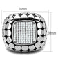 MATS215 - Rhodium 925 Sterling Silver Ring with AAA Grade CZ  in Clear