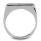 MATS217 - Rhodium 925 Sterling Silver Ring with AAA Grade CZ  in Clear