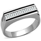 MATS217 - Rhodium 925 Sterling Silver Ring with AAA Grade CZ  in Clear