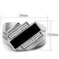 MATS218 - Rhodium 925 Sterling Silver Ring with AAA Grade CZ  in Clear