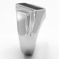 MATS218 - Rhodium 925 Sterling Silver Ring with AAA Grade CZ  in Clear