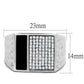 MATS219 - Rhodium 925 Sterling Silver Ring with AAA Grade CZ  in Clear