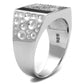 MATS219 - Rhodium 925 Sterling Silver Ring with AAA Grade CZ  in Clear
