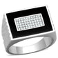 MATS220 - Rhodium 925 Sterling Silver Ring with AAA Grade CZ  in Clear