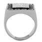 MATS221 - Rhodium 925 Sterling Silver Ring with AAA Grade CZ  in Clear