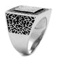 MATS221 - Rhodium 925 Sterling Silver Ring with AAA Grade CZ  in Clear