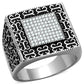 MATS221 - Rhodium 925 Sterling Silver Ring with AAA Grade CZ  in Clear