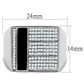 MATS222 - Rhodium 925 Sterling Silver Ring with AAA Grade CZ  in Clear