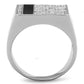 MATS222 - Rhodium 925 Sterling Silver Ring with AAA Grade CZ  in Clear