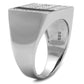 MATS222 - Rhodium 925 Sterling Silver Ring with AAA Grade CZ  in Clear