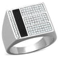 MATS222 - Rhodium 925 Sterling Silver Ring with AAA Grade CZ  in Clear