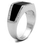 MATS223 - Rhodium 925 Sterling Silver Ring with AAA Grade CZ  in Clear