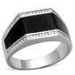 MATS223 - Rhodium 925 Sterling Silver Ring with AAA Grade CZ  in Clear