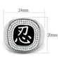 MATS225 - Rhodium 925 Sterling Silver Ring with AAA Grade CZ  in Clear