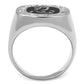 MATS225 - Rhodium 925 Sterling Silver Ring with AAA Grade CZ  in Clear