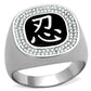 MATS225 - Rhodium 925 Sterling Silver Ring with AAA Grade CZ  in Clear