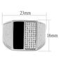 MATS226 - Rhodium 925 Sterling Silver Ring with AAA Grade CZ  in Clear