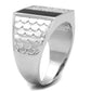 MATS226 - Rhodium 925 Sterling Silver Ring with AAA Grade CZ  in Clear