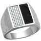 MATS226 - Rhodium 925 Sterling Silver Ring with AAA Grade CZ  in Clear