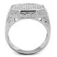 MATS229 - Rhodium 925 Sterling Silver Ring with AAA Grade CZ  in Clear