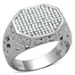 MATS229 - Rhodium 925 Sterling Silver Ring with AAA Grade CZ  in Clear