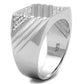 MATS230 - Rhodium 925 Sterling Silver Ring with AAA Grade CZ  in Clear