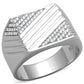 MATS230 - Rhodium 925 Sterling Silver Ring with AAA Grade CZ  in Clear