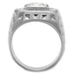 MATS231 - Rhodium 925 Sterling Silver Ring with AAA Grade CZ  in Clear
