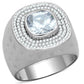 MATS231 - Rhodium 925 Sterling Silver Ring with AAA Grade CZ  in Clear