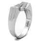 MATS232 - Rhodium 925 Sterling Silver Ring with AAA Grade CZ  in Clear