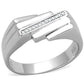 MATS232 - Rhodium 925 Sterling Silver Ring with AAA Grade CZ  in Clear