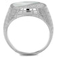 MATS233 - Rhodium 925 Sterling Silver Ring with Precious Stone Conch in Aurora Borealis (Rainbow Effect)