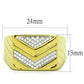 MATS234 - Gold+Rhodium 925 Sterling Silver Ring with AAA Grade CZ  in Clear
