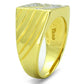 MATS234 - Gold+Rhodium 925 Sterling Silver Ring with AAA Grade CZ  in Clear