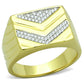 MATS234 - Gold+Rhodium 925 Sterling Silver Ring with AAA Grade CZ  in Clear