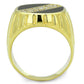 MATS235 - Gold 925 Sterling Silver Ring with AAA Grade CZ  in Clear