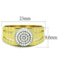 MATS237 - Gold+Rhodium 925 Sterling Silver Ring with AAA Grade CZ  in Clear