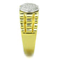 MATS237 - Gold+Rhodium 925 Sterling Silver Ring with AAA Grade CZ  in Clear
