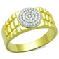 MATS237 - Gold+Rhodium 925 Sterling Silver Ring with AAA Grade CZ  in Clear