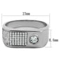 MATS239 - Rhodium 925 Sterling Silver Ring with AAA Grade CZ  in Clear