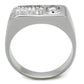 MATS239 - Rhodium 925 Sterling Silver Ring with AAA Grade CZ  in Clear