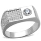 MATS239 - Rhodium 925 Sterling Silver Ring with AAA Grade CZ  in Clear