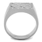 MATS240 - Rhodium 925 Sterling Silver Ring with AAA Grade CZ  in Clear