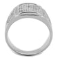 MATS241 - Rhodium 925 Sterling Silver Ring with AAA Grade CZ  in Clear