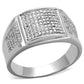 MATS241 - Rhodium 925 Sterling Silver Ring with AAA Grade CZ  in Clear