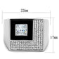 MATS242 - Rhodium 925 Sterling Silver Ring with AAA Grade CZ  in Clear