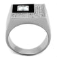 MATS242 - Rhodium 925 Sterling Silver Ring with AAA Grade CZ  in Clear