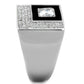 MATS242 - Rhodium 925 Sterling Silver Ring with AAA Grade CZ  in Clear