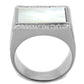 MATS243 - Rhodium 925 Sterling Silver Ring with Precious Stone Conch in White